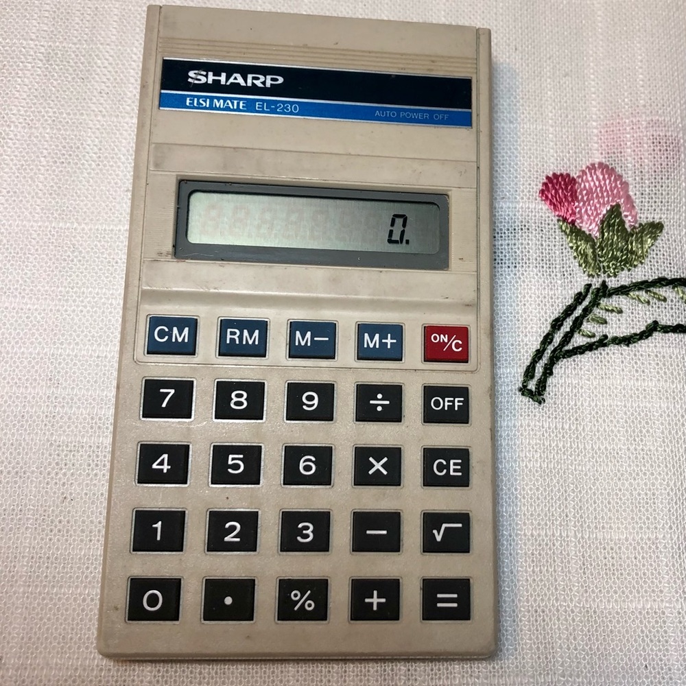 Vintage Sharp Elsimate EL-230 Calculator 1980's Works Made in Japan